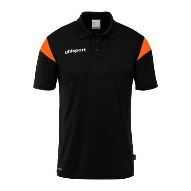 uhlsport Polo sportowe Squad 27 (100% rec. poliester) czarny/pomarańczowy dziecięce