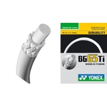 Naciąg z żyłki badmintonowej Yonex BG 65Ti biały
