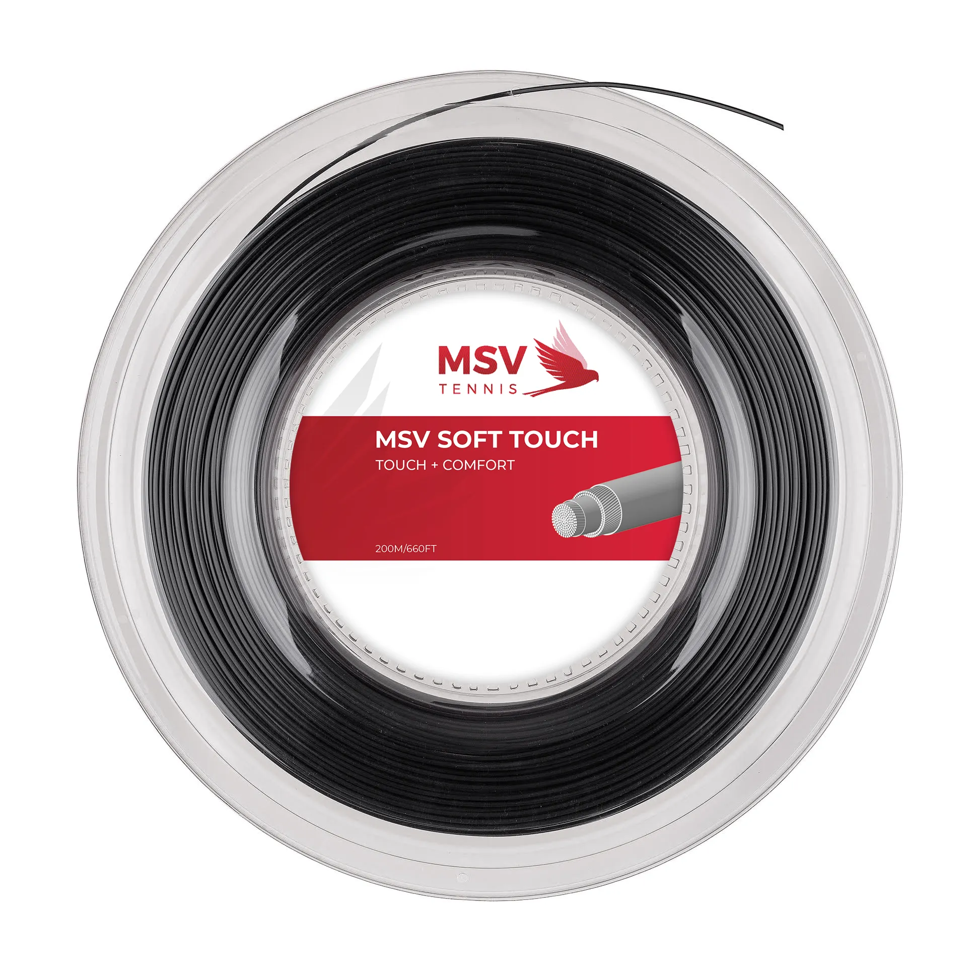MSV Sznur tenisowy Soft Touch (Touch+Komfort) czarny 200m rolka