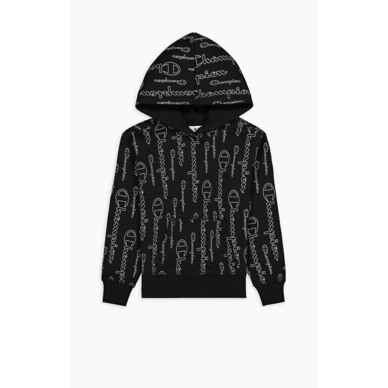 Champion Bluza z kapturem Hoodie American Classic Champion Print (ocieplana) czarna dziewczęca