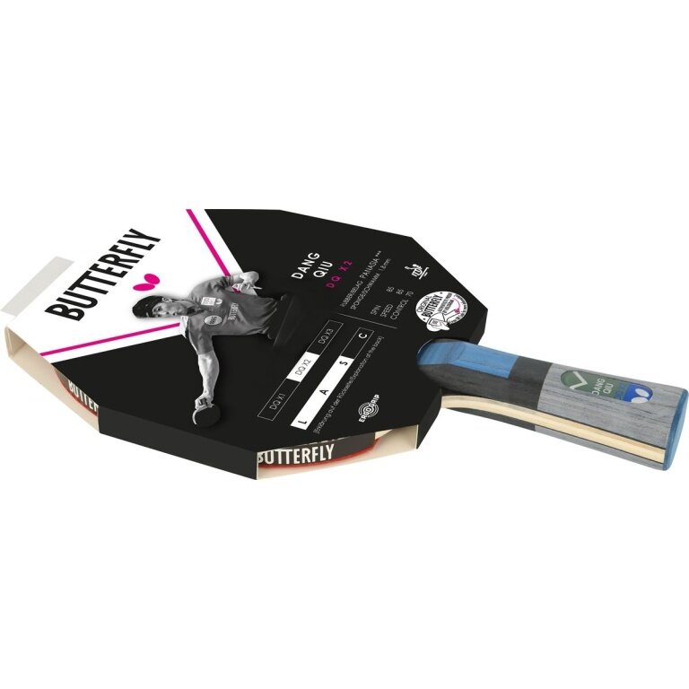 Rakietka do tenisa stołowego Butterfly Dang Qiu DQX2 - Powierzchnia Pan Asia z gąbką 1,8 mm - 1 rakietka