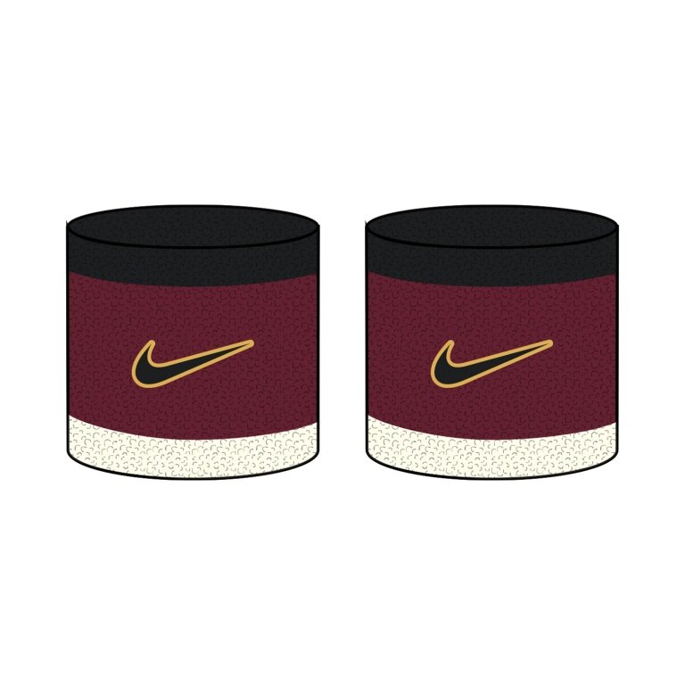 Nike opaska na nadgarstek Swoosh Classic (mieszanka bawełny) 2026 burgundowa - 2 sztuki