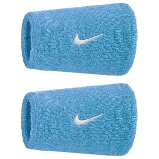 Nike opaska na nadgarstek Swoosh Classic Doublewide Jumbo (mieszanka bawełny) 2025 niebieski uniwersytecki - 2 sztuki