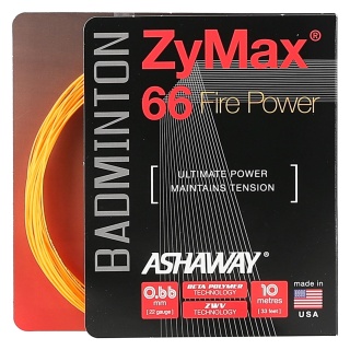 Ashaway Sznur do badmintona Zymax 66 Fire Power pomarańczowy 10m Zestaw
