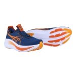 Buty biegowe Asics Gel Nimbus 28 (amortyzacja) ciemnoniebieskie/pomarańczowe męskie