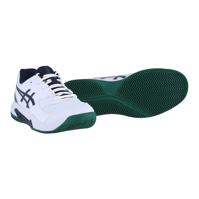 Asics buty tenisowe Gel Dedicate 8 Clay/Sandplatz 2025 białe/ciemnoniebieskie męskie