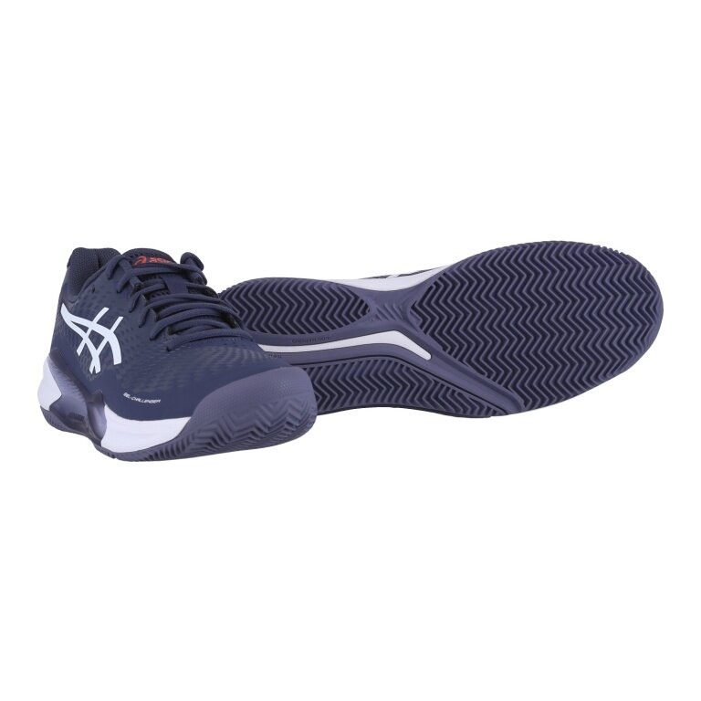 Asics buty tenisowe Gel Challenger 14 Clay/Sandplatz (amortyzacja) 2025 ciemnoniebieskie/fioletowe męskie