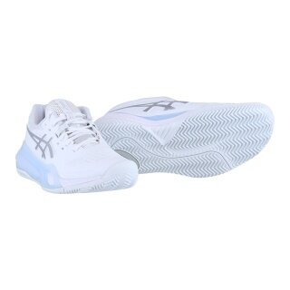 Buty tenisowe Asics Gel Resolution X na nawierzchnię clay/sand (stabilność) białe/srebrne damskie