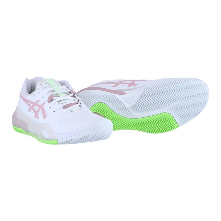 Buty tenisowe Asics Gel Resolution X na nawierzchnię ceglaną/piaskową (stabilność) białe/różowe damskie