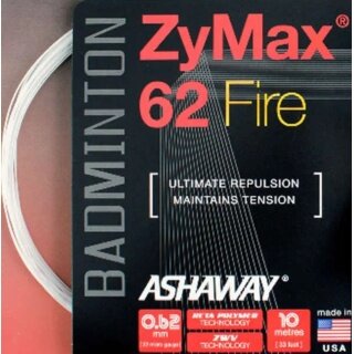 Ashaway Sznur do badmintona Zymax 62 Fire biały 10m Zestaw