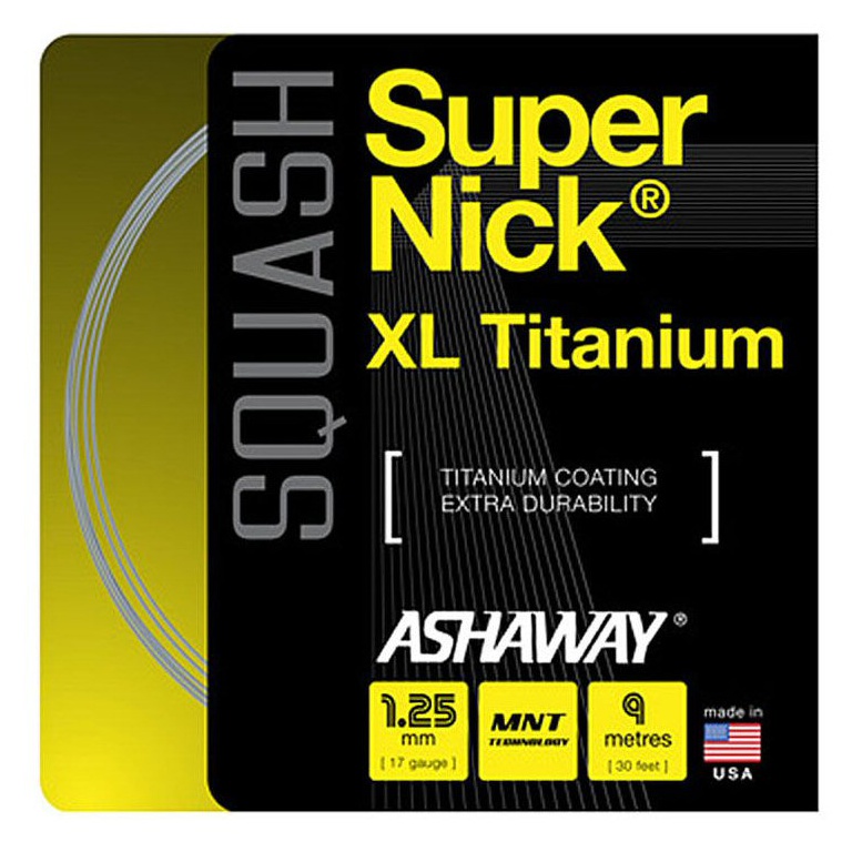 Ashaway Squashowa linka Super Nick XL Titanium 1.25 szary 9m Zestaw