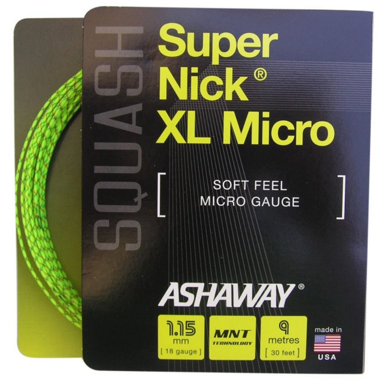 Naciąg z cordu squashowego Ashaway Super Nick XL Micro żółty