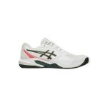 Asics buty tenisowe Gel Dedicate 9 na nawierzchnię ceglaną/błotnistą białe/khaki męskie