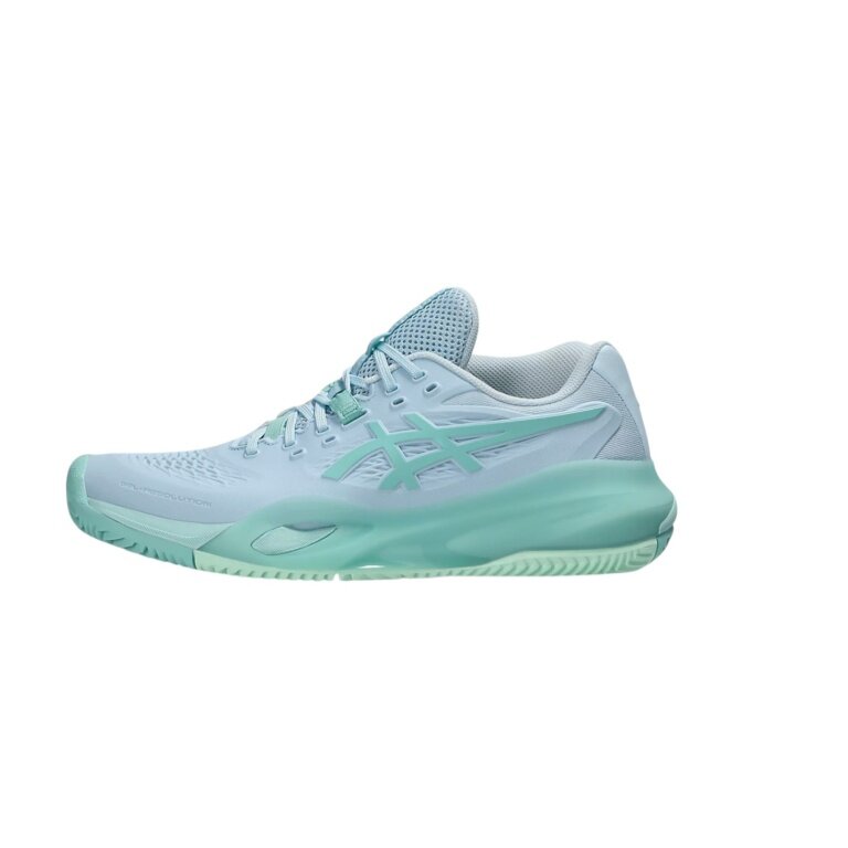 Buty tenisowe Asics Gel Resolution X na nawierzchnię clay/sand (stabilność) jasnoniebieskie/mint dla kobiet
