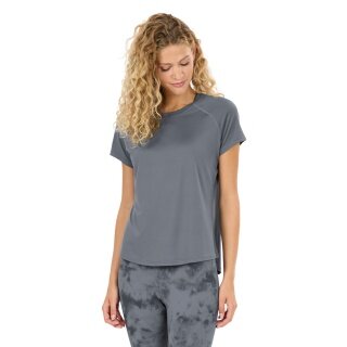 Athlecia Sportowe/rekreacyjne koszulka do jogi Gaina S/S Tee (przyjemne wrażenie noszenia) szara damska