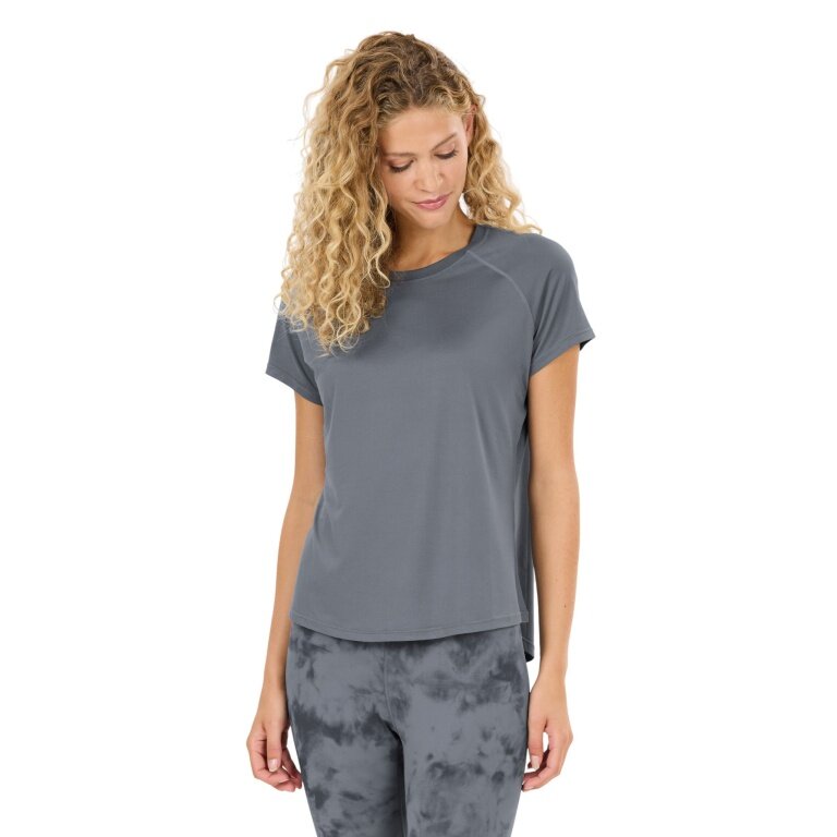 Athlecia Sportowe/rekreacyjne koszulka do jogi Gaina S/S Tee (przyjemne wrażenie noszenia) szara damska