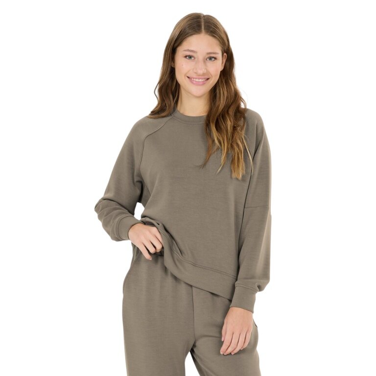 Bluza Athlecia Jacey Crewneck (miękki materiał) brązowa damska