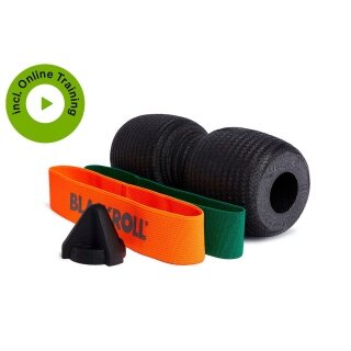 Blackroll Knie - Zestaw KNEE BOX czarny (Twin, Trigger, Loop Band zielony, Loop Band pomarańczowy) - 1 zestaw