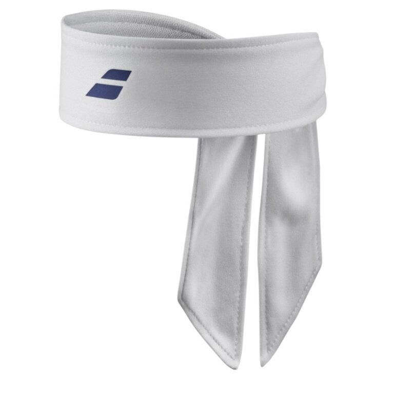 Opaska na głowę Babolat Tie Headband biała - 1 sztuka