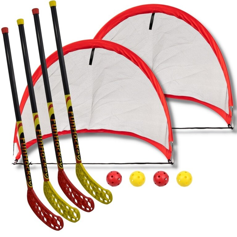 Zestaw Bandito Funhockey Maxi (Floorball) Pop Up Bramka (4x kije, 4x piłki, 2x bramka Maxi)