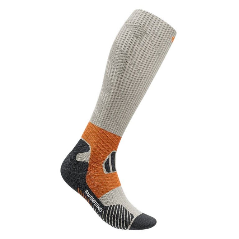 Skarpety kompresyjne Bauerfeind Trail Run Compression (zwiększone poczucie stabilności) szare męskie - 1 para