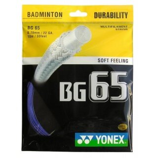 Naciąg z żyłki do badmintona Yonex BG65 niebieski