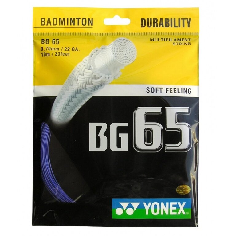 Naciąg z żyłki do badmintona Yonex BG65 niebieski