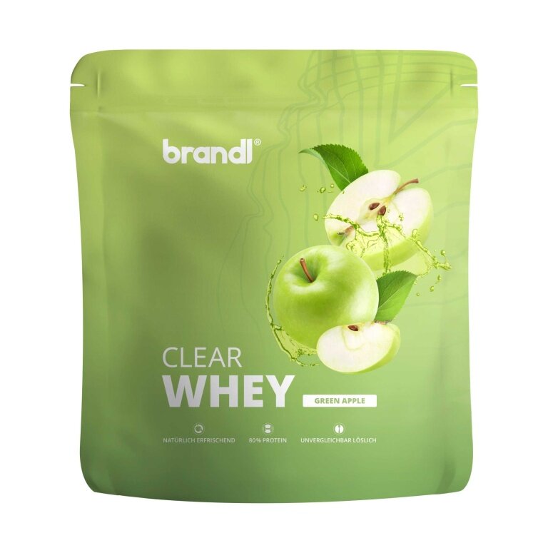 Brandl Białko Proszek Clear Whey Isolate (orzeźwiający napój białkowy) Jabłko 800g worek