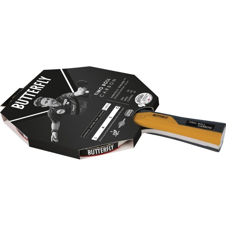 Raketa do tenisa stołowego Butterfly Timo Boll Carbon (powłoka Wakaba, 2,0 mm, włókno węglowe) - 1 rakieta