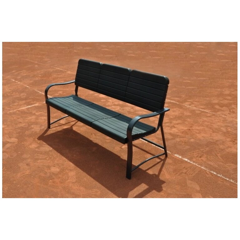 Carrington Tennisbank (odporna na warunki atmosferyczne) czarna 1,60 x 0,73 x 0,77 m