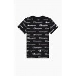 Champion T-shirt Freizeit (Bawełna) Allover Script-Print czarny dla chłopców
