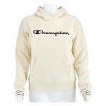Champion Hoodie Duży nadruk logo beżowy Dziewczęta