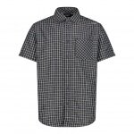 CMP Koszula turystyczna krótki rękaw w kratkę (ochrona UV, kieszeń na piersi) antracyt/czarny mężczyźni