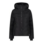 CMP Wielofunkcyjna zimowa kurtka z odpinanym kapturem (ocieplana) z osłoną śnieżną czarna damska