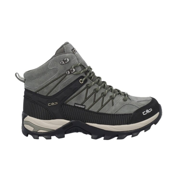 CMP Buty trekkingowe Rigel Mid WP (wodoodporne) szare/czarne/zielone męskie