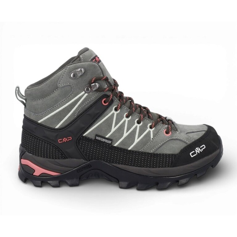 CMP Buty trekkingowe Rigel Mid WP (Trekking, wodoodporne) avocado/koral dla kobiet