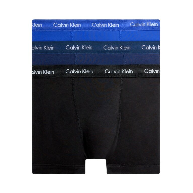 Calvin Klein Bielizna Bokserki Bawełniane Stretch (Bawełna) wielokolorowe czarne/niebieskie Męskie - 3 sztuki