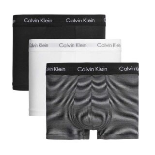 Calvin Klein Bielizna Bokserki Low Rise Trunk (Bawełna) wielokolorowe Paski biały/czarny Mężczyźni - 3 sztuki