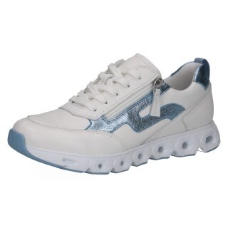 Sneaker Caprice 23730 (skóra, z bocznym zamkiem błyskawicznym) biały/srebrny damski