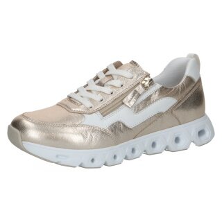 Sneaker Caprice 23730 (skóra, z bocznym zamkiem błyskawicznym) złoty/biały damskie