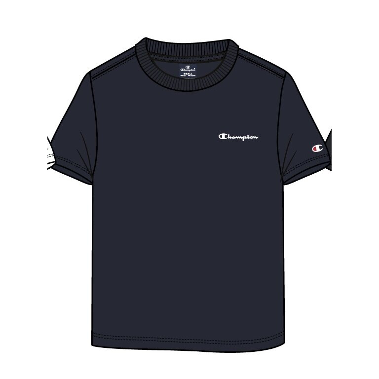 Champion T-shirt rekreacyjne (bawełna) Crew z małym napisem logo 2023 granatowy chłopcy