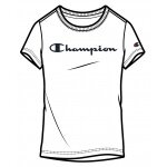 Champion T-shirt rekreacyjne (bawełna) Classic Big Logo napis biały dziewczynka