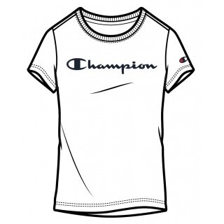 Champion T-shirt rekreacyjne (bawełna) Classic Big Logo napis biały dziewczynka