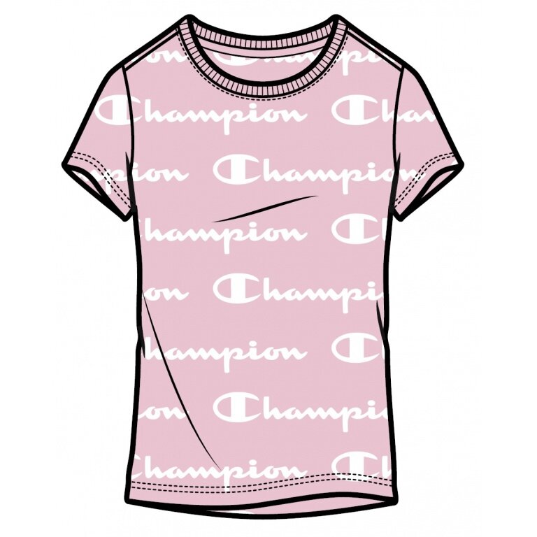 Champion T-shirt rekreacyjne (bawełna) z nadrukiem graficznym 2021 różowy dziewczynka/dziewczyny