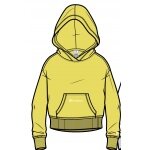 Champion Bluza z kapturem (Bawełniany Hoodie) mały nadruk żółty Dziewczynka