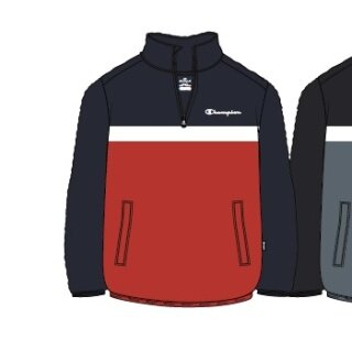 Champion Bluza z kapturem Half Zip (Bawełna) granatowo/czerwona Dzieci