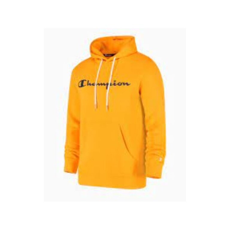 Champion Bluza z kapturem Hoodie Duży nadruk logo (ocieplana) słoneczny żółty chłopcy