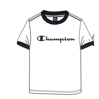 Champion T-shirt rekreacyjne (bawełna) Crew Ringer z logo 2023 biały chłopcy