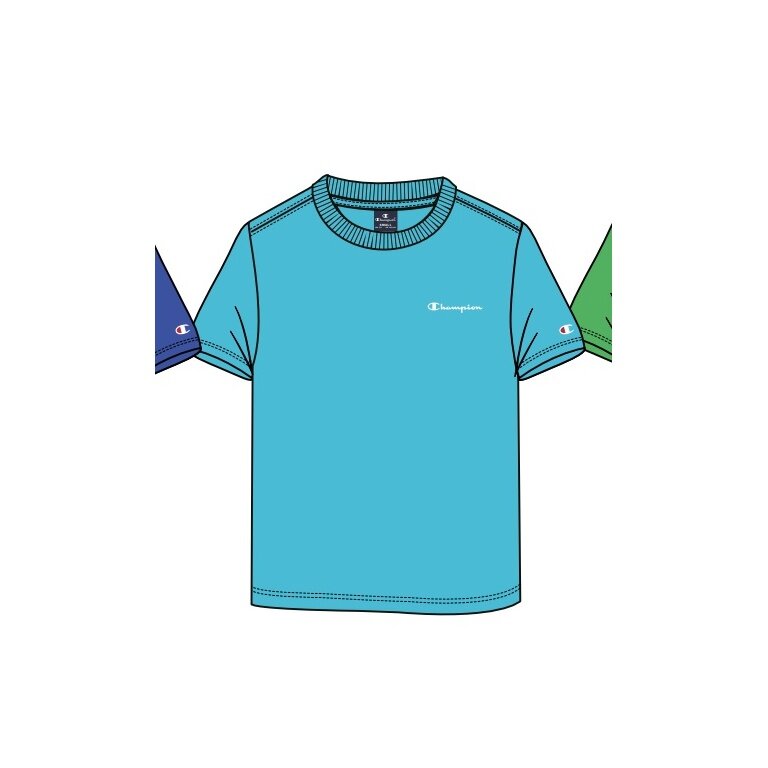 Champion T-shirt rekreacyjne (bawełna) Crew z małym logo 2023 jasnoniebieski chłopcy