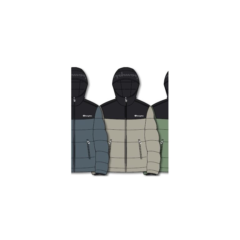 Kurtka zimowa Champion z kapturem (izolacja funkcjonalna, mały nadruk z logo) beżowo/czarna męska